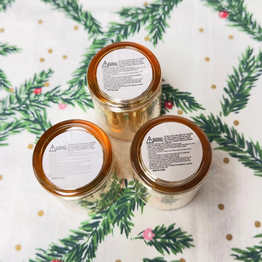 Restoration Hardware Christmas‎ Set Of 3 Gold tea light Candle Votive Holders